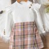 Kids INCLUD Clothing Sets | Buy Includ Girls Checked Top With Skirt - Apparel For Girls