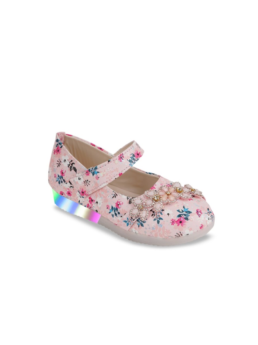 Kids BAESD Flats | Buy Baesd Girls Pink Printed Party Ballerinas With Laser Cuts Flats - Footwear For Girls