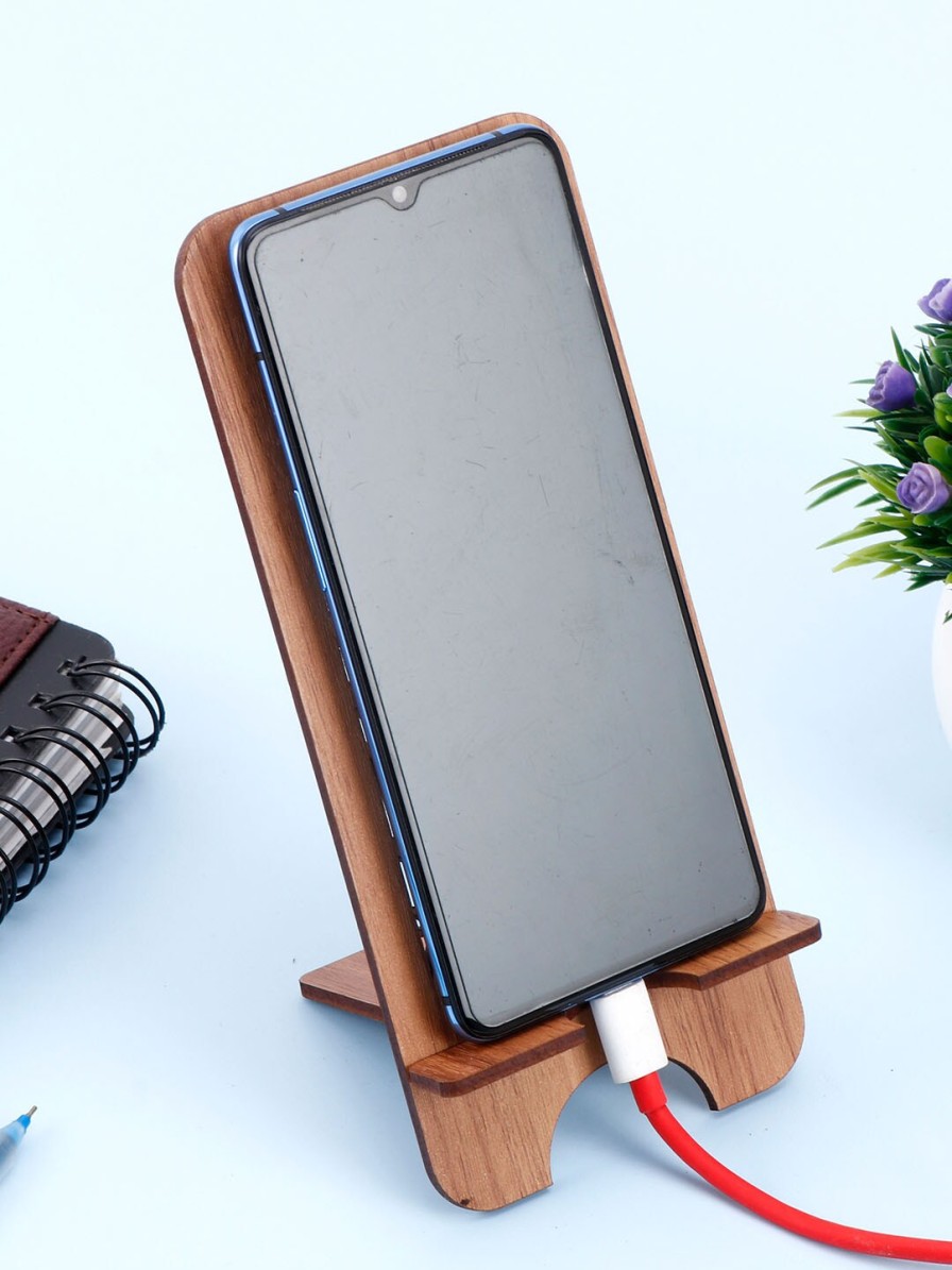 Men DULI Phone Cases | Buy Duli Brown Mesh Textured Portable Mobile Stand & Holder - Accessories For Unisex