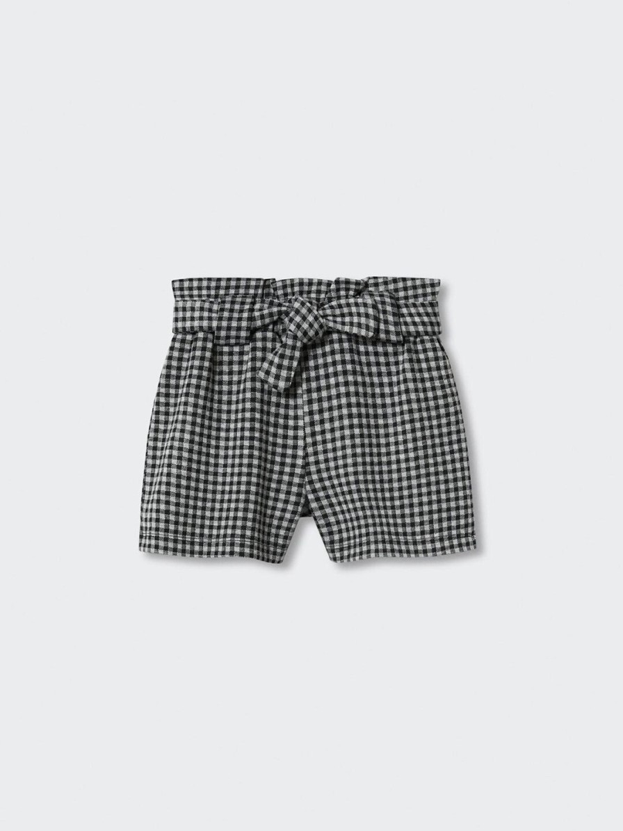 Kids Mango Kids Skirts & Shorts | Buy Mango Kids Girls Checked Sustainable Shorts With Belt - Apparel For Girls