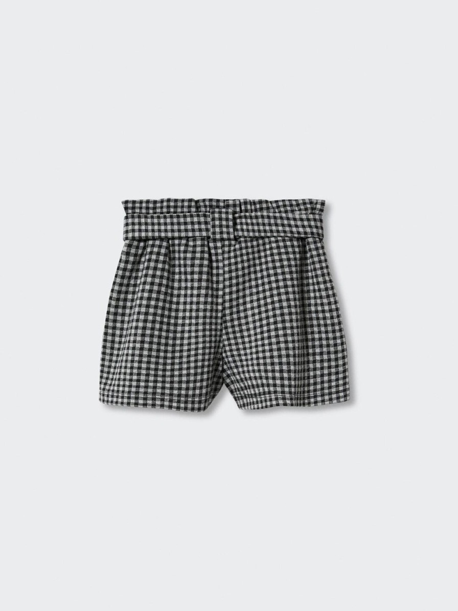 Kids Mango Kids Skirts & Shorts | Buy Mango Kids Girls Checked Sustainable Shorts With Belt - Apparel For Girls