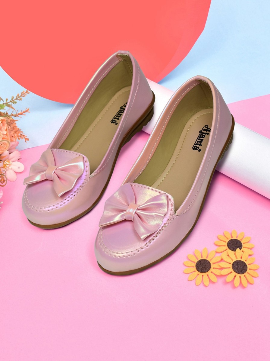 Kids Ajanta Flats | Buy Ajanta Girls Party Ballerinas With Bows - Footwear For Girls