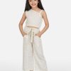 Kids HERE&NOW Clothing Sets | Buy Here&Now Girls Beige & Black One Shoulder Printed Top With Palazzo - Apparel For Girls