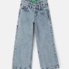 Kids United Colors of Benetton Jeans, Trousers & Capris | Buy United Colors Of Benetton Girls Wide Leg Clean Look Heavy Fade Jeans - Apparel For Girls