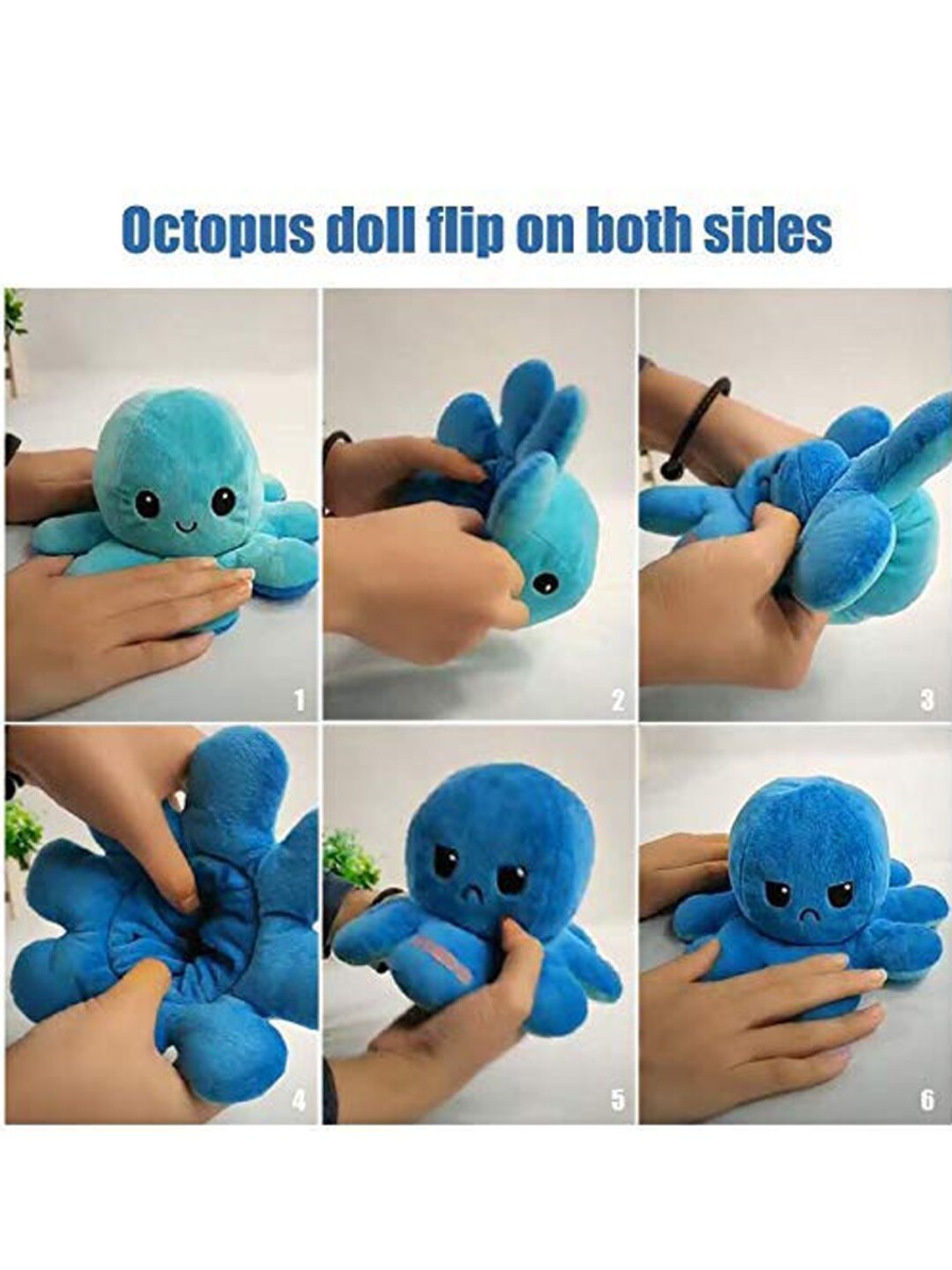 Kids DearJoy Soft Toys | Buy Dearjoy Kids Blue & Pink Reversible Octopus Soft Toy - Toys And Games For Unisex Kids