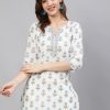 Women Nayo Kurtis, Tunics & Tops | Buy Nayo Off White & Blue Printed Tunic - Apparel For Women