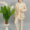 Kids ahhaaaa Ethnic Wear | Buy Ahhaaaa Boys Mandarin Collar Regular Kurta With Pyjamas & Nehru Jacket - Apparel For Boys