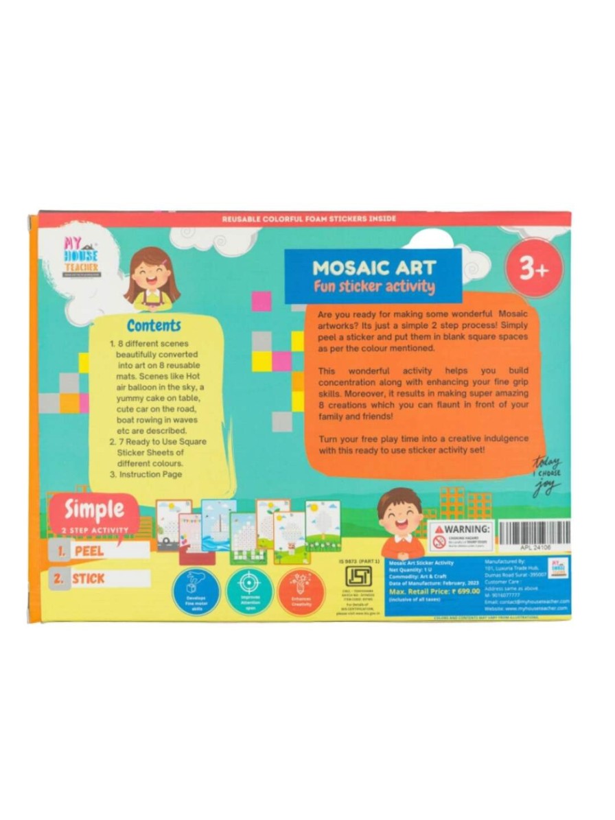 Kids My House Teacher Learning & Development | Buy My House Teacher Mosaic Art Foam Sticker Activity Kit - Toys And Games For Unisex Kids