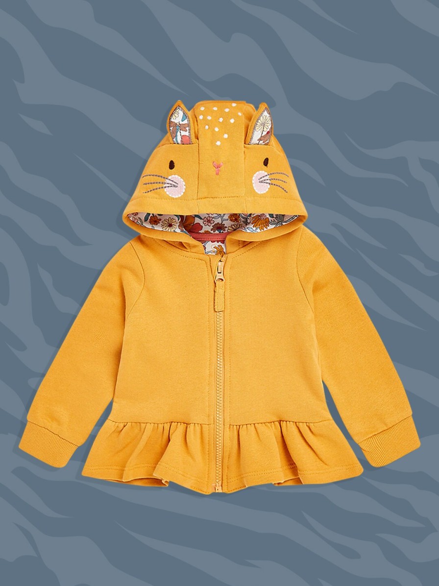 Kids mothercare Mothercare | Buy Mothercare Girls Mustard Yellow Pure Cotton Hooded Sweatshirt - Apparel For Girls