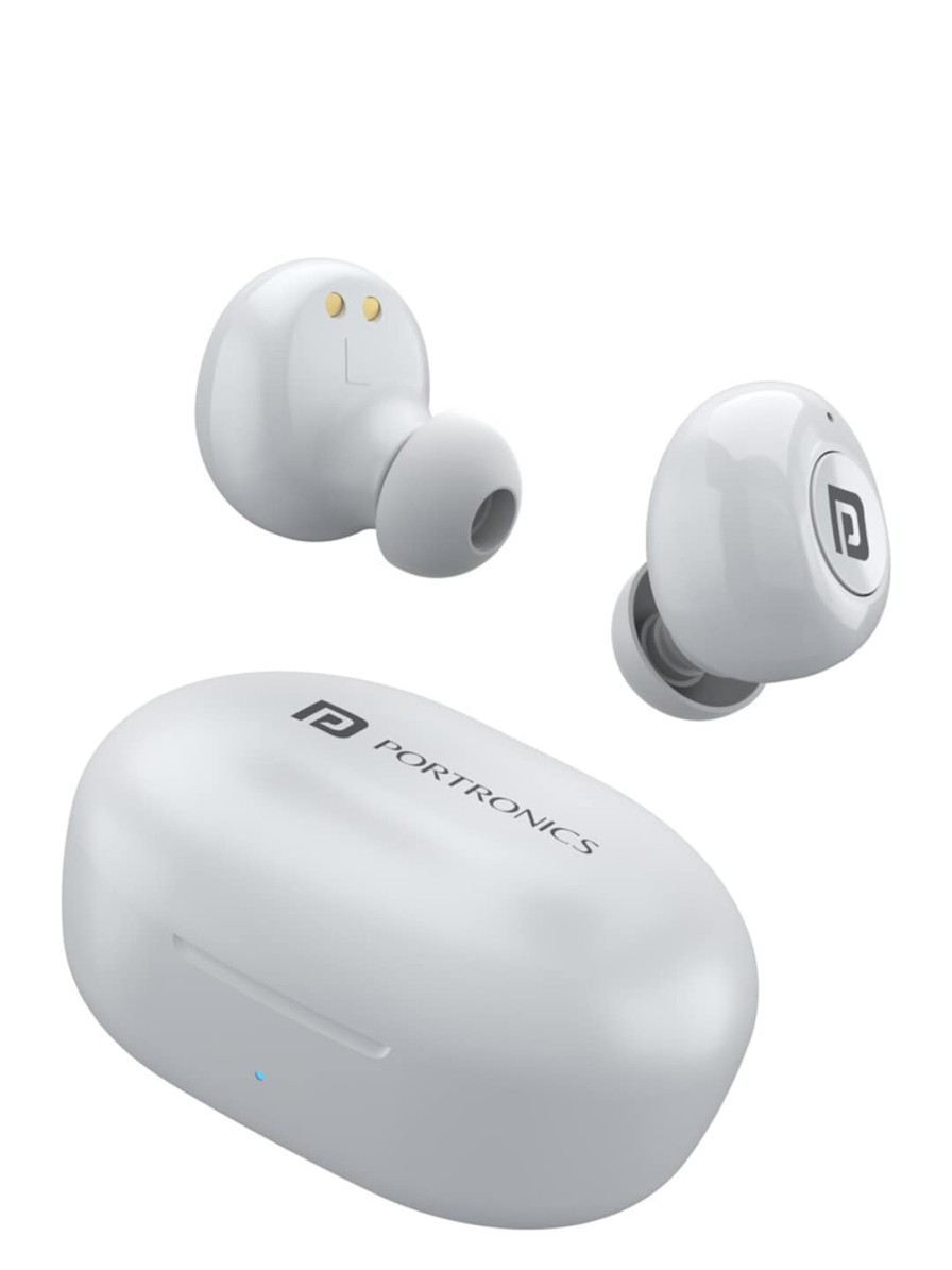 Men Portronics Headphones | Buy Portronics White Harmonics Twins S3 Smart Tws Bluetooth Earbuds - Accessories For Unisex