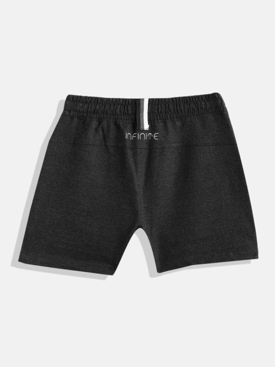 Kids HRX by Hrithik Roshan Hrx | Buy Hrx By Hrithik Roshan Boys Charcoal Grey Solid Sports Shorts - Apparel For Boys