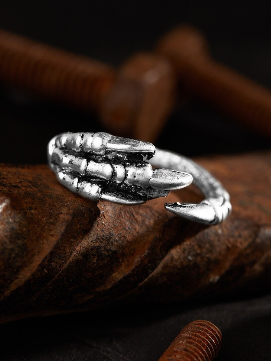 Men Roadster Rings & Wristwear | Buy Roadster Oxidised Silver Plated Handcrafted Dragon Claw Adjustable Finger Ring - Accessories For Men