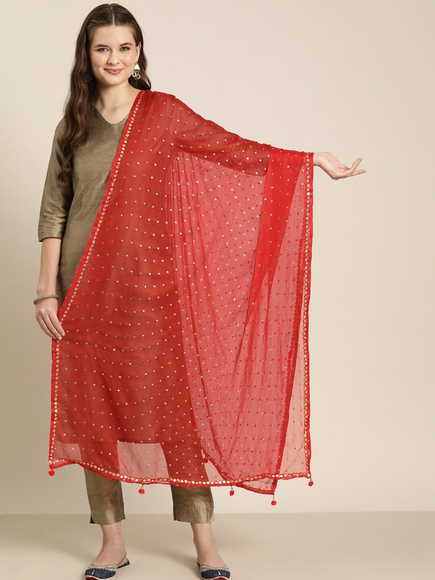 Women HERE&NOW Dupattas & Shawls | Buy Here&Now Woven Design Dupatta With Gotta Patti - Apparel For Women