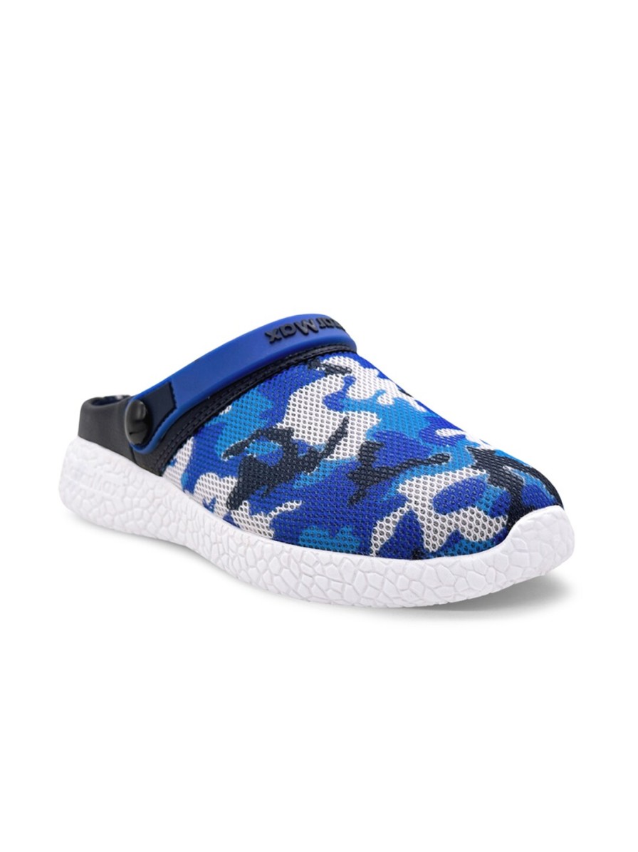 Kids KazarMax Sandals | Buy Kazarmax Kids Blue & Black Camouflage Print Clogs - Footwear For Unisex Kids