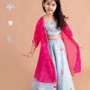 Kids pspeaches Lehenga Choli | Buy Pspeaches Girls Blue & Red Printed Ready To Wear Lehenga Choli - Apparel For Girls