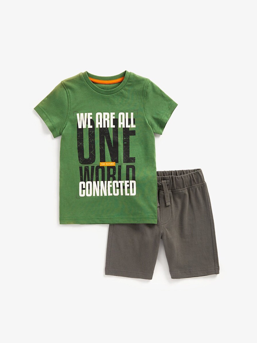 Kids mothercare Mothercare | Buy Mothercare Boys Typography Printed T Shirt With Shorts - Apparel For Boys