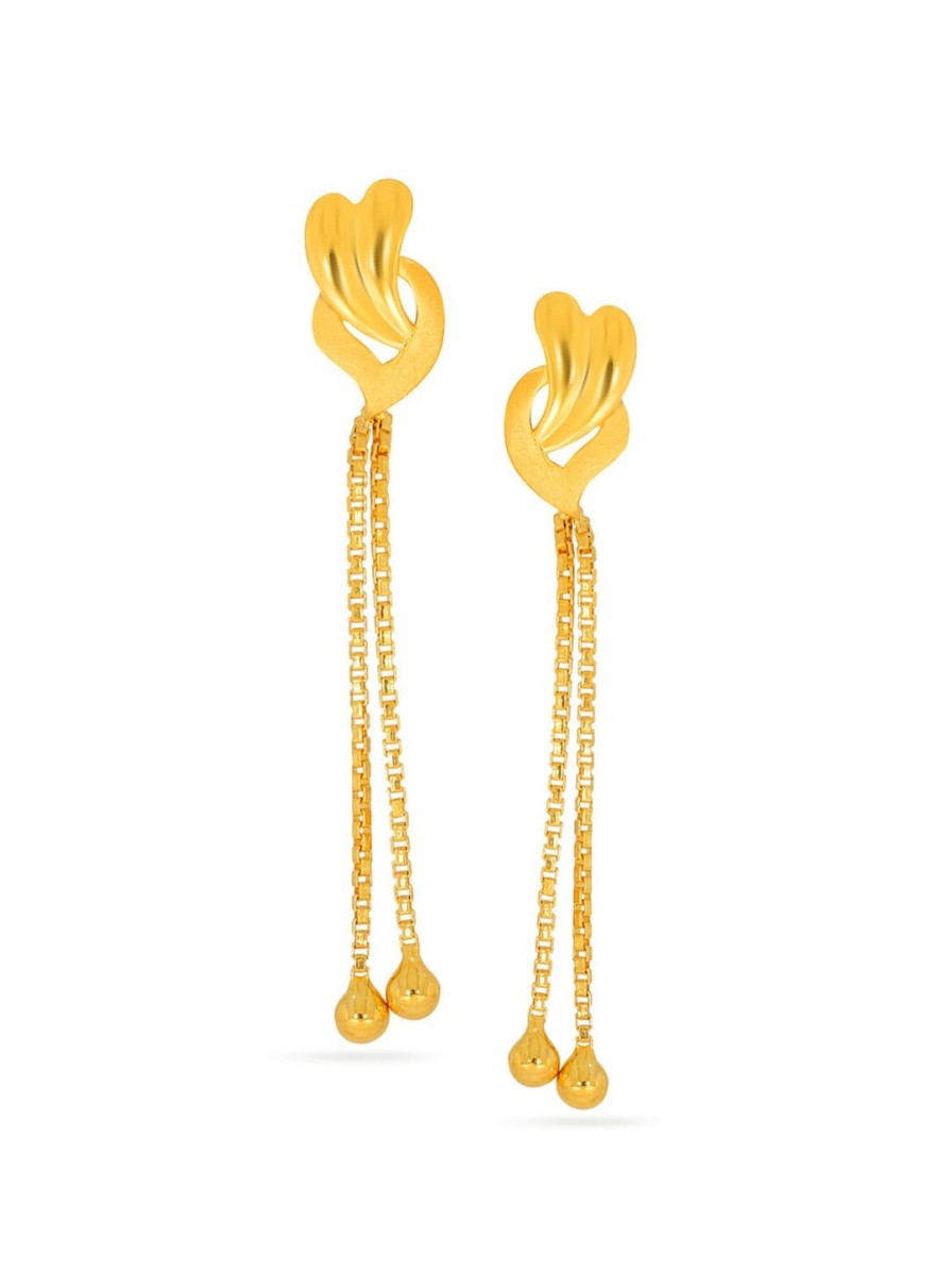 Women SENCO Fine Jewellery | Buy Senco Artsy Curve 22Kt Gold Drop Earrings 2.0Gm - Accessories For Women