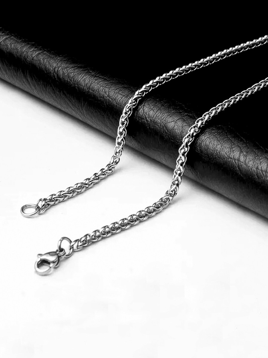 Men Yellow Chimes Rings & Wristwear | Buy Yellow Chimes Men Silver Toned Stainless Steel Rhodium Plated Chain - Accessories For Men