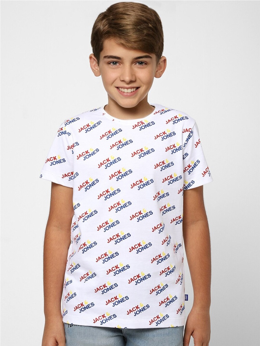 Kids Jack & Jones T-Shirts | Buy Jack & Jones Boys White Typography Printed T Shirt - Apparel For Boys