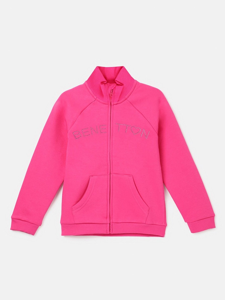 Kids United Colors of Benetton Jacket, Sweater & Sweatshirts | Buy United Colors Of Benetton Girls Fuchsia Sweatshirt - Apparel For Girls