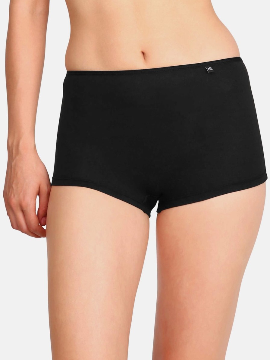 Women JocWholesale Briefs | Buy Jockey Women Black Solid Boy Shorts Briefs Ss04 0105 - Apparel For Women