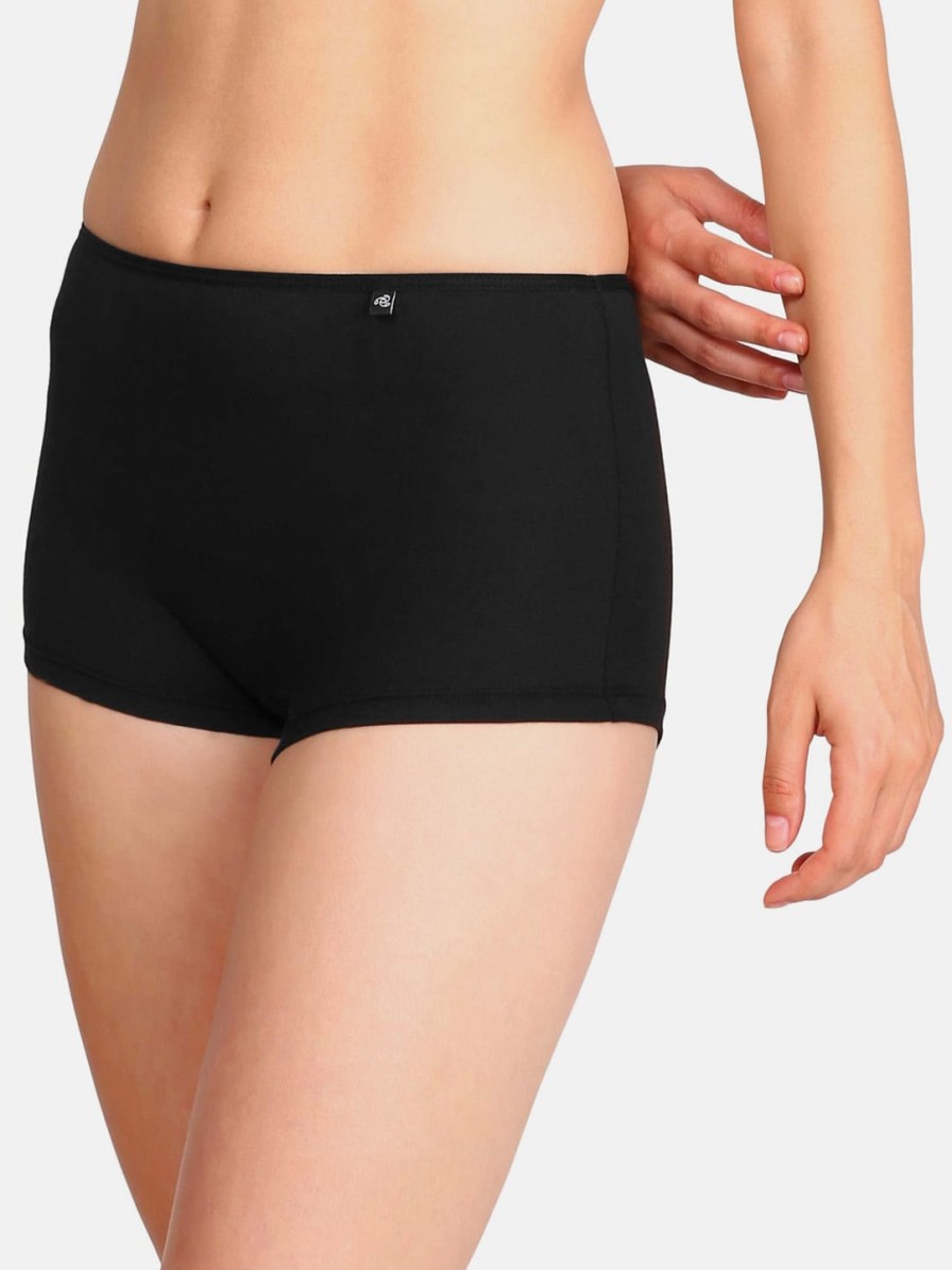 Women JocWholesale Briefs | Buy Jockey Women Black Solid Boy Shorts Briefs Ss04 0105 - Apparel For Women