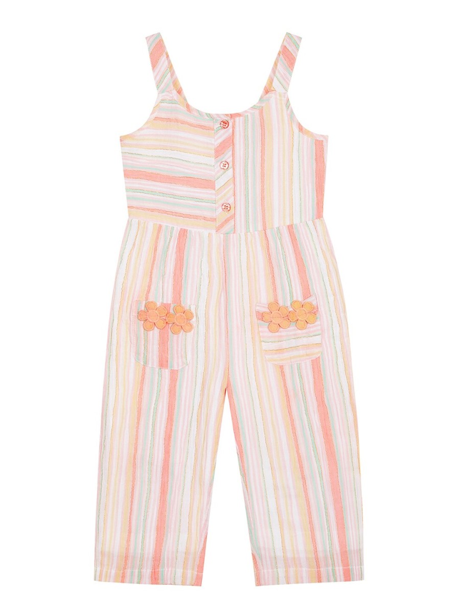 Kids Budding Bees Dungarees & Jumpsuits | Buy Budding Bees Girls Striped Cotton Basic Jumpsuit - Apparel For Girls