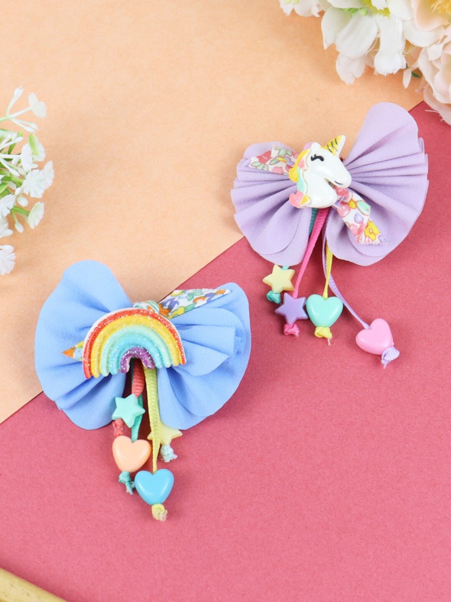 Kids Asthetika Kids Jewellery & Hair Accessory | Buy Asthetika Kids Girls Set Of 2 Bow Alligator Hair Clips - Accessories For Girls