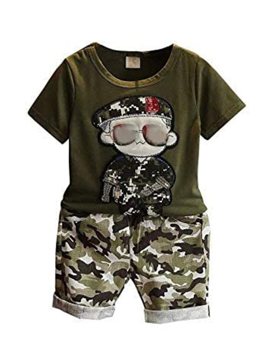 Kids Googo Gaaga Clothing Sets | Buy Googo Gaaga Boys Printed T Shirt With Shorts - Apparel For Boys