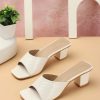 Women Denill Heels | Buy Denill Striped Open Toe Block Heels - Footwear For Women