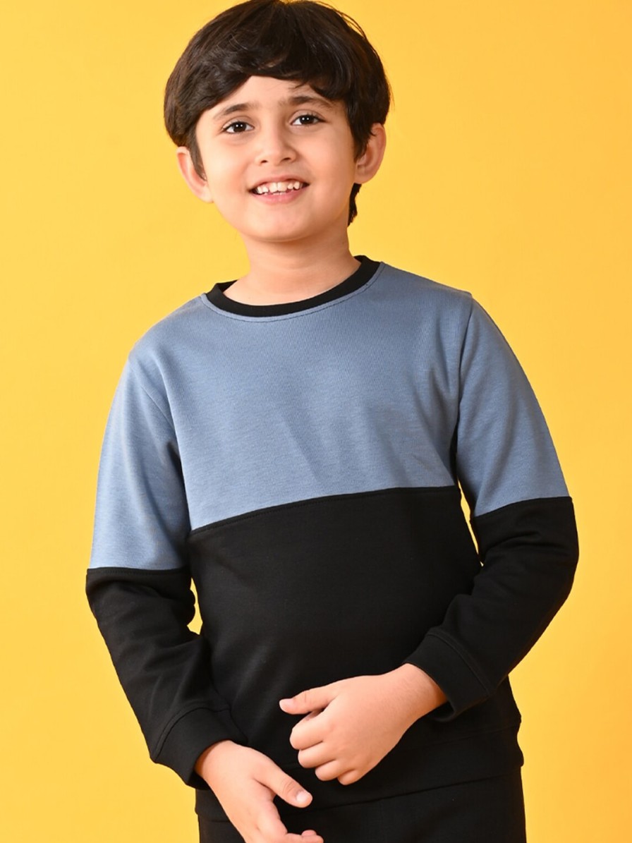 Kids Anthrilo Winter Wear | Buy Anthrilo Boys Colourblocked Fleece Pullover Sweatshirt - Apparel For Boys