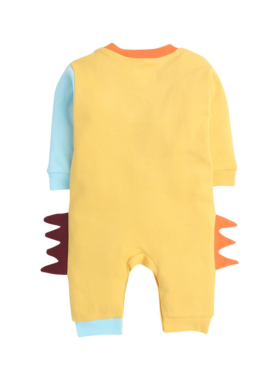 Kids BUMZEE Rompers & Sleepsuits | Buy Bumzee Boys Yellow & Turquoise Blue Colourblocked Cotton Rompers - Apparel For Boys