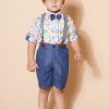 Kids Aj DEZInES Clothing Sets | Buy Aj Dezines Boys Printed Pure Cotton Shirt With Shorts & Suspender - Apparel For Boys