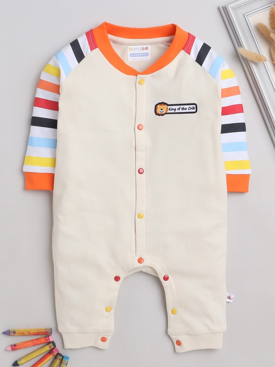 Kids BUMZEE Rompers & Sleepsuits | Buy Bumzee Infant Boys Striped Pure Cotton Rompers - Apparel For Boys