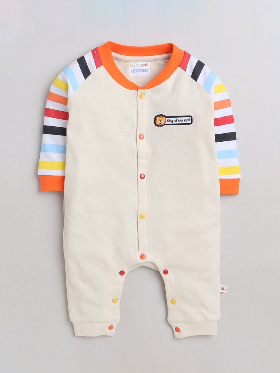 Kids BUMZEE Rompers & Sleepsuits | Buy Bumzee Infant Boys Striped Pure Cotton Rompers - Apparel For Boys