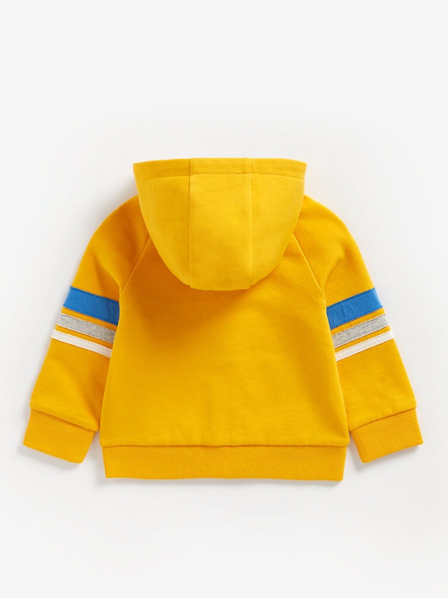 Kids mothercare Mothercare | Buy Mothercare Boys Yellow Pure Cotton Patch Detail Hooded Sweatshirt - Apparel For Boys