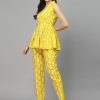 Women Stylum Co-Ords | Buy Stylum Yellow Ikat Printed V Neck Top & Trousers Co Ords Set - Apparel For Women