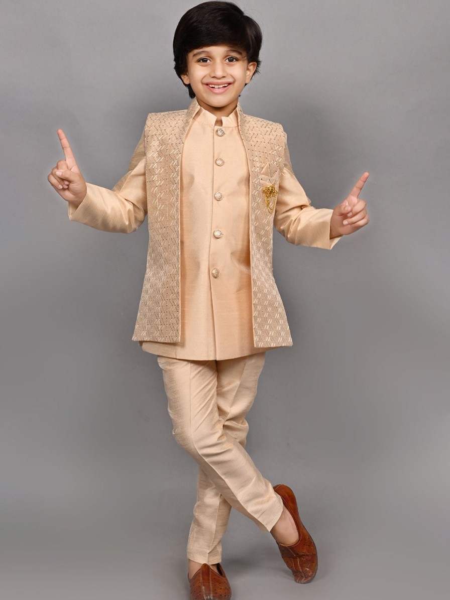 Kids ahhaaaa Ethnic Wear | Buy Ahhaaaa Self Design Sherwani Set - Apparel For Boys