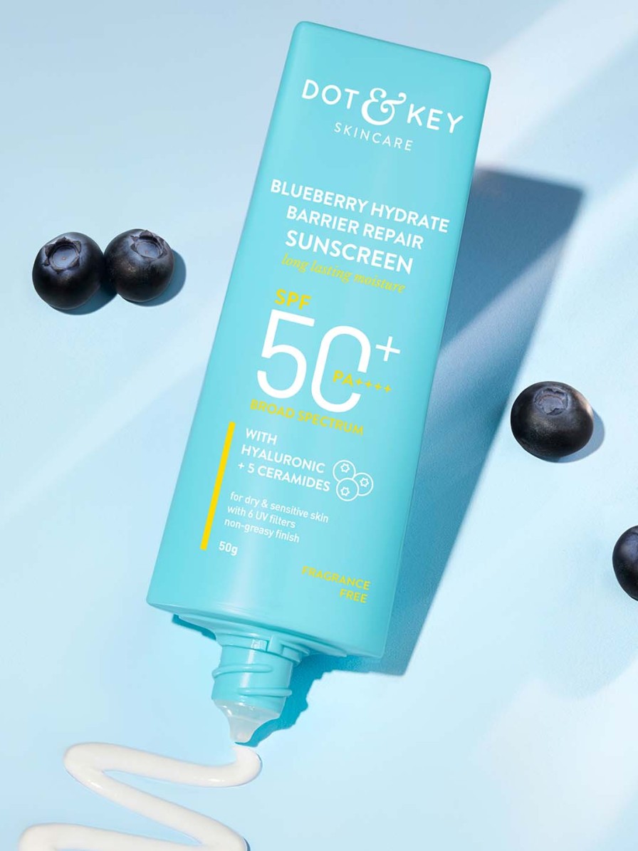 Women DOT & KEY Skincare | Buy Dot & Key Blueberry Hydrate Barrier Repair Sunscreen Spf 50+ Pa++++ 50G - Personal Care For Unisex