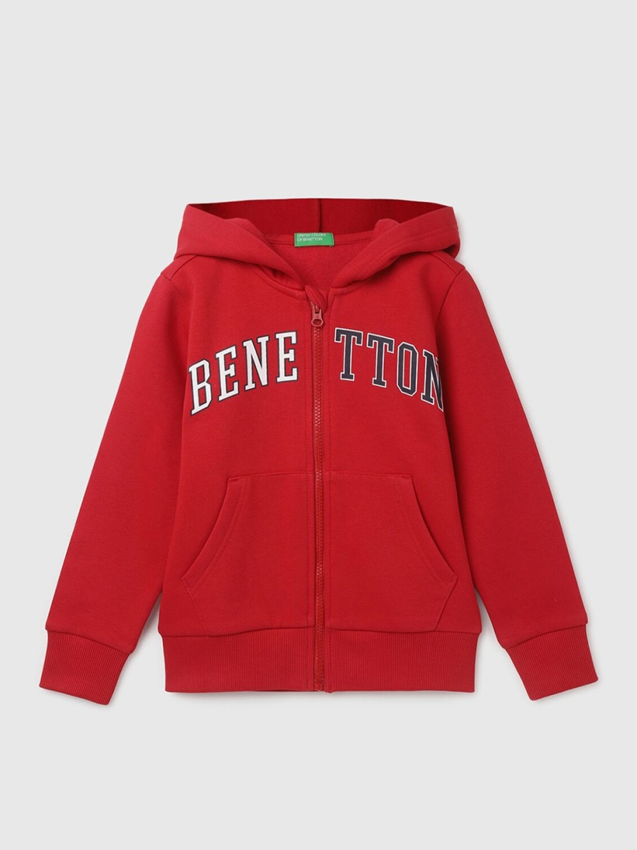 Kids United Colors of Benetton Winter Wear | Buy United Colors Of Benetton Boys Printed Front Open Sweatshirt - Apparel For Boys