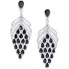 Women DressBerry Earrings | Buy Dressberry Black & Silver Toned Stone Studded Contemporary Drop Earrings - Accessories For Women