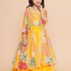 Kids Bitiya by Bhama Lehenga Choli | Buy Bitiya By Bhama Girls Floral Printed Ready To Wear Lehenga & Blouse With Shrug - Apparel For Girls