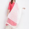 Women Dupatta Bazaar Dupattas & Shawls | Buy Dupatta Bazaar White Woven Design Linen Dupatta - Apparel For Women