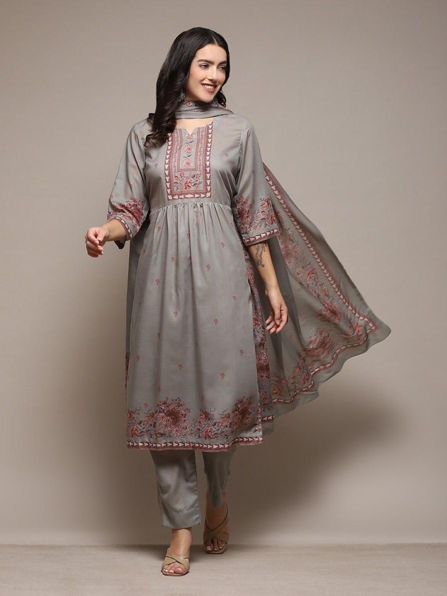 Women Biba Dress Materials | Buy Biba Floral Printed Unstitched Dress Material - Apparel For Women