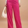 Women Tokyo Talkies Trousers & Capris | Buy Tokyo Talkies Women Pink High Rise Flared Pleated Parallel Trousers - Apparel For Women