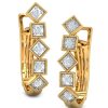 Women KUBERBOX Fine Jewellery | Buy Kuberbox Diamonique 18Kt Gold Diamond Studded Earrings 2.02Gm - Accessories For Women