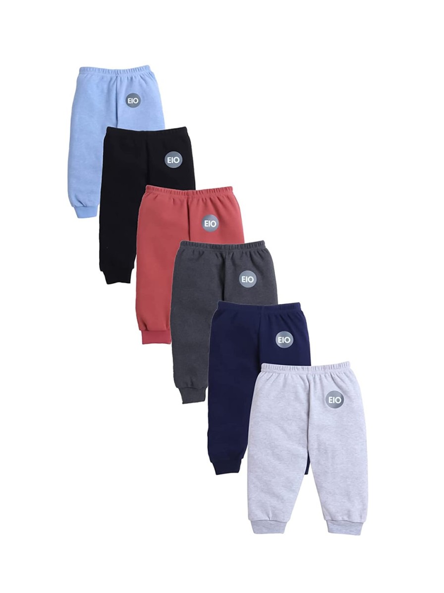 Kids EIO Track Pants & Pyjamas | Buy Eio Kids Solid Pack Of 6 Cotton Track Pants - Apparel For Unisex Kids