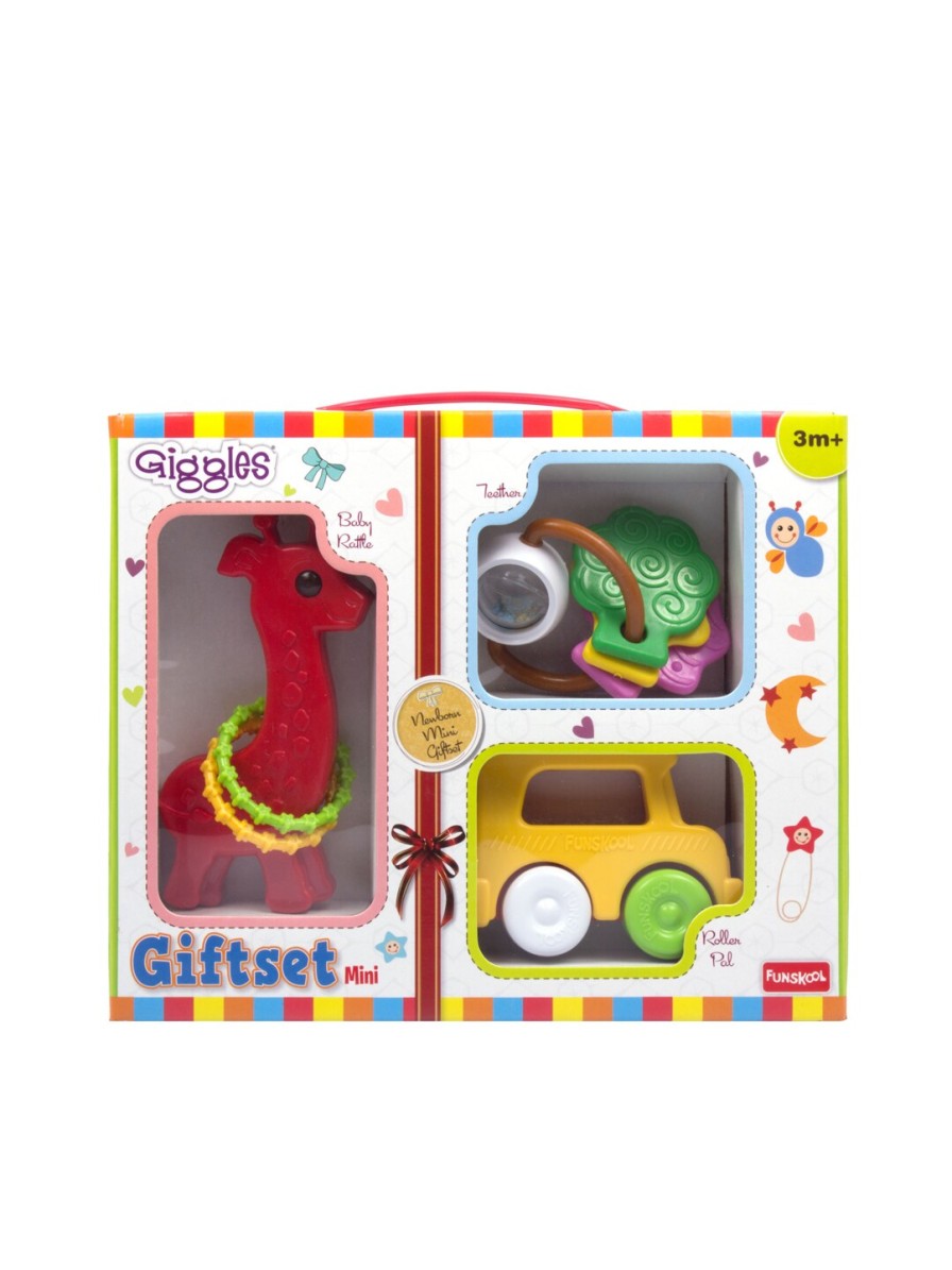 Kids Giggles Learning & Development | Buy Giggles Assorted Mini Toy Gift Set With Rattle, Teether & Roller - Toys And Games For Unisex Kids