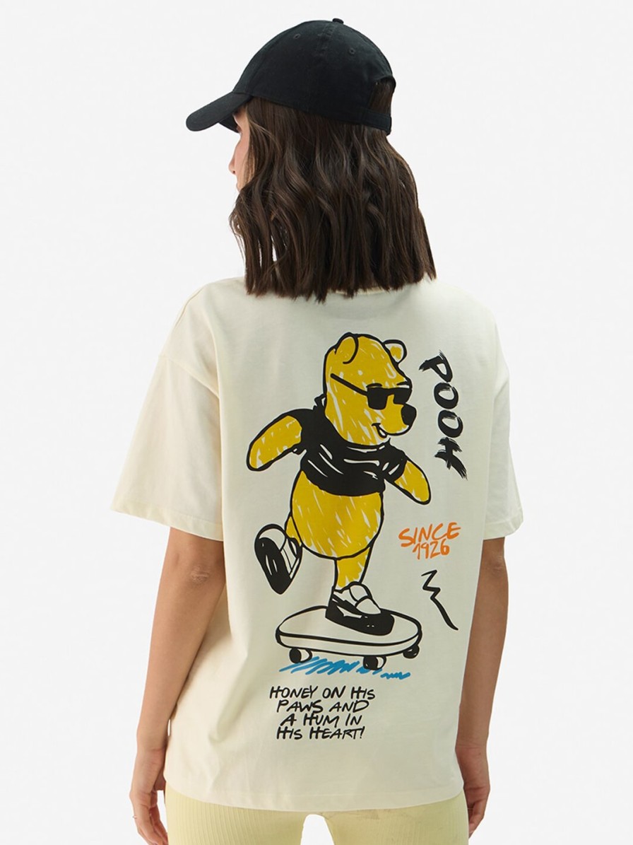 Women The Souled Store Tshirts | Buy The Souled Store Off White Winnie The Pooh Printed Oversized Cotton T Shirt - Apparel For Women