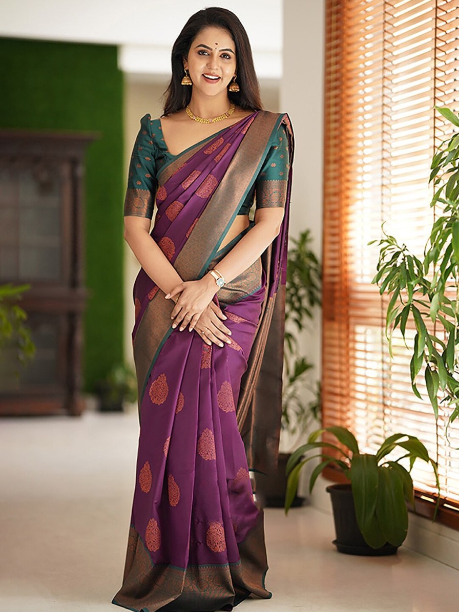 Women KALINI Sarees | Buy Kalini Ethnic Motif Woven Design Zari Pure Silk Kanjeevaram Saree - Apparel For Women